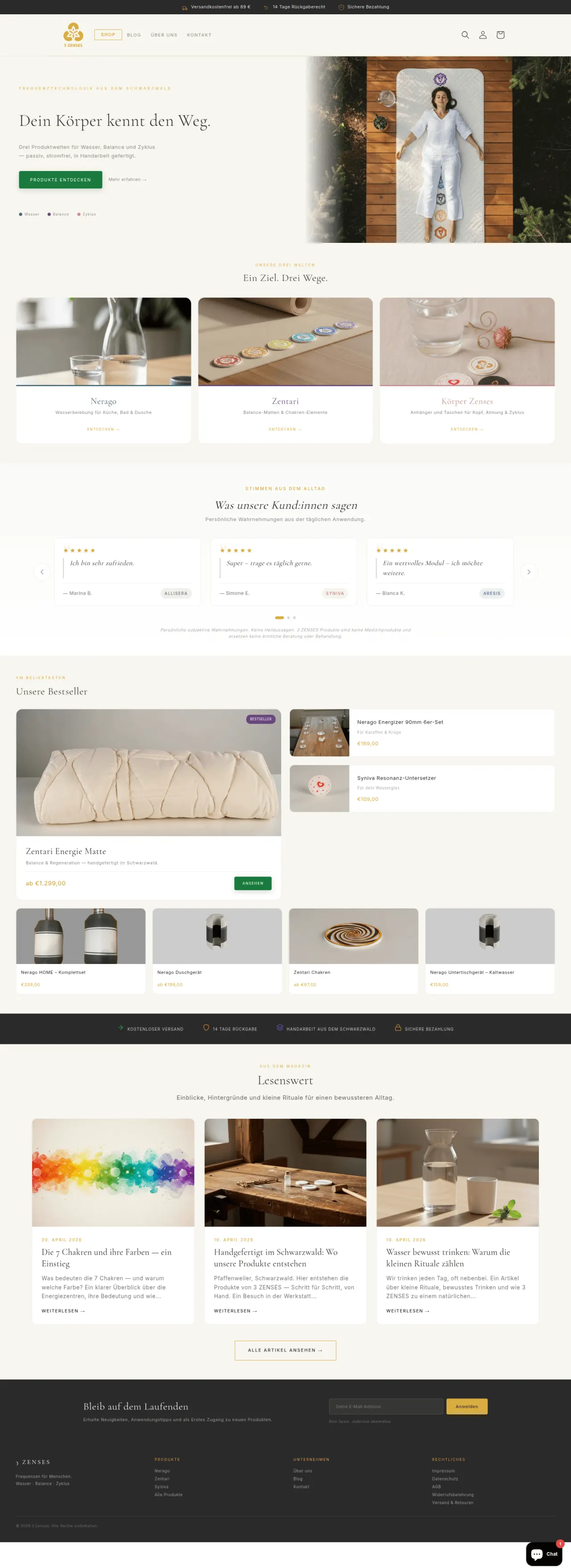 3 ZENSES – Shopify Storefront