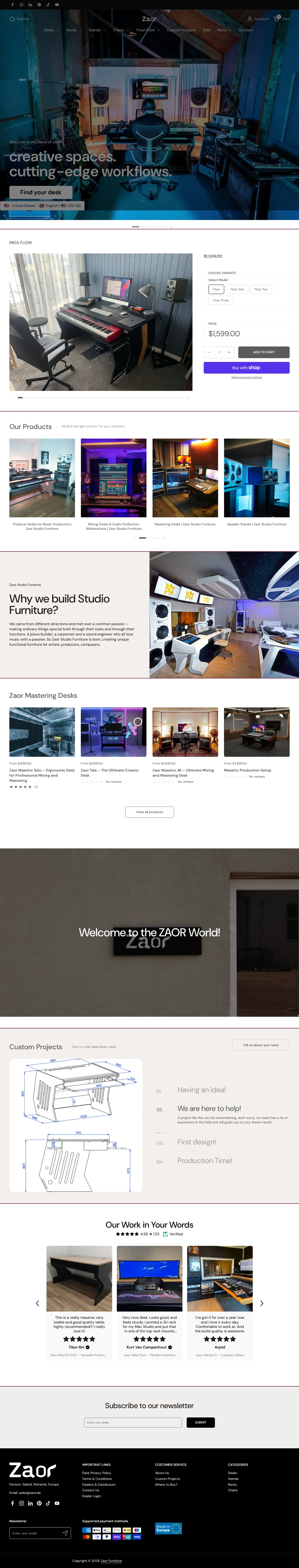 Zaor Studio Furniture – Shopify Storefront