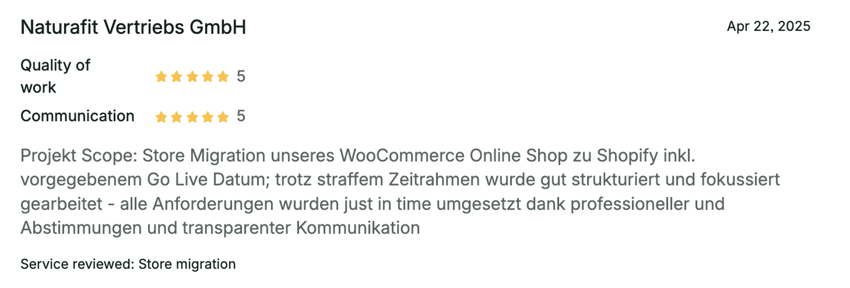 Kundenbewertung