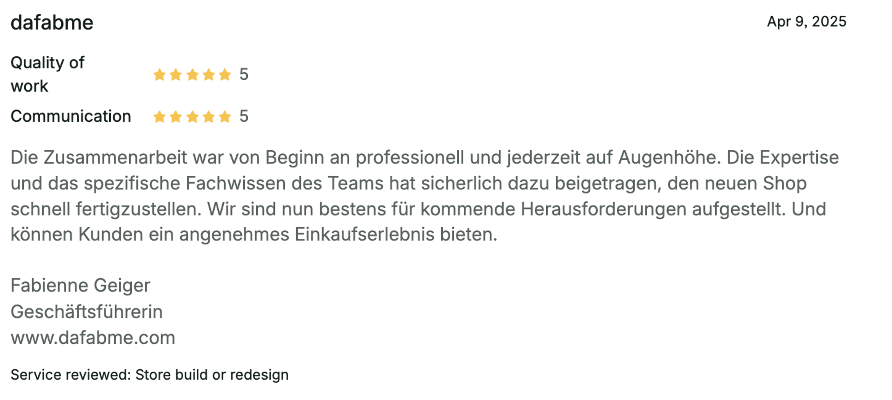 Kundenbewertung