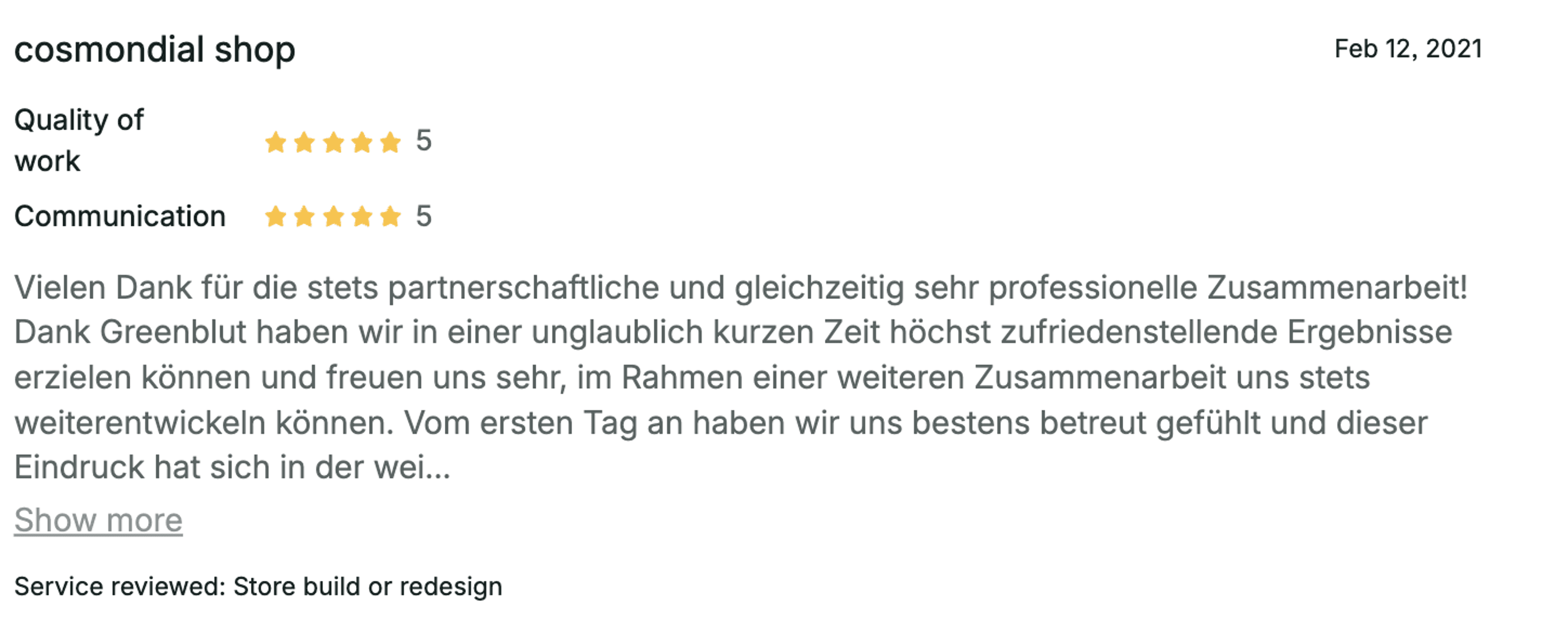 Kundenbewertung