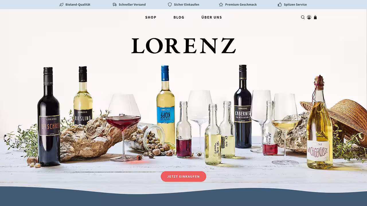 Bioweingut Lorenz — Shopify Projekt von Greenblut