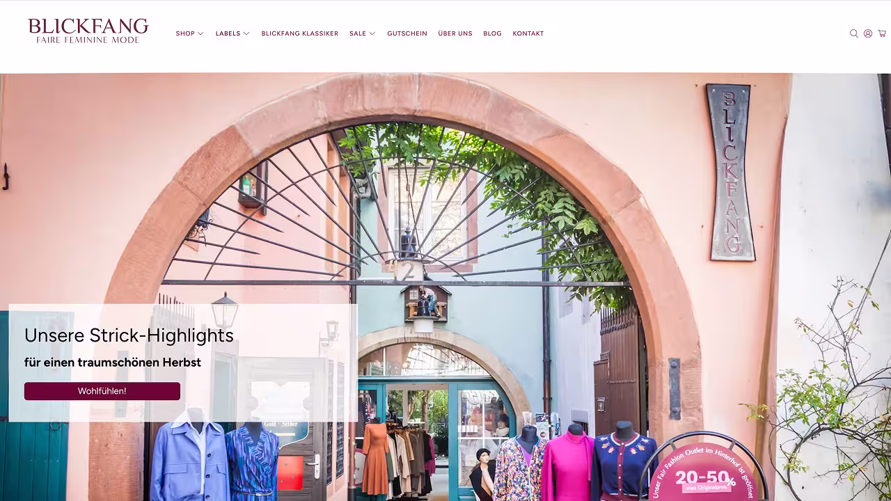 Blickfang — Shopify Projekt von Greenblut