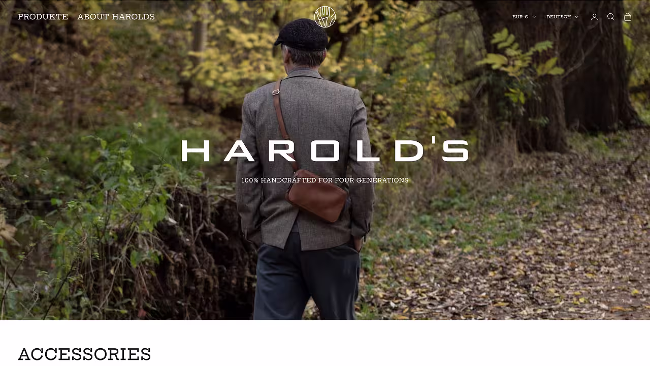 Harold's Bags — Shopify Projekt von Greenblut