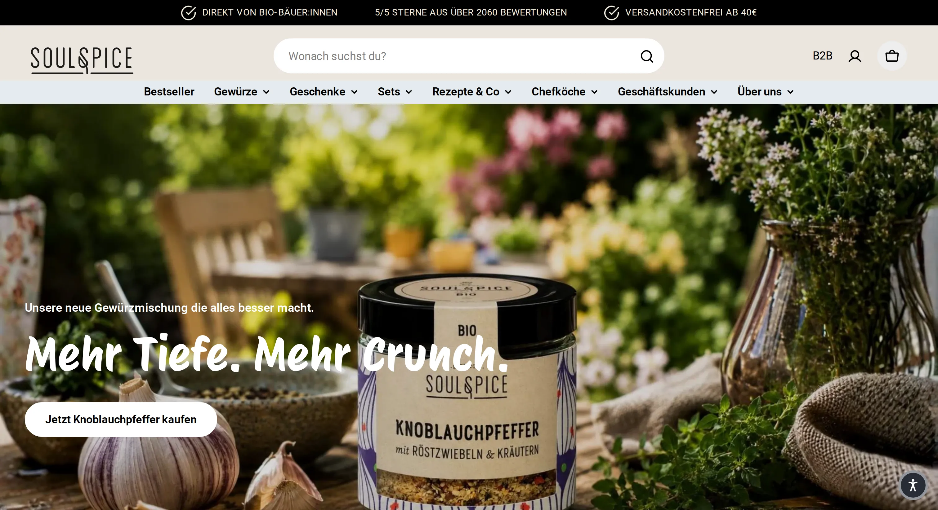 SoulSpice — Shopify Projekt von Greenblut