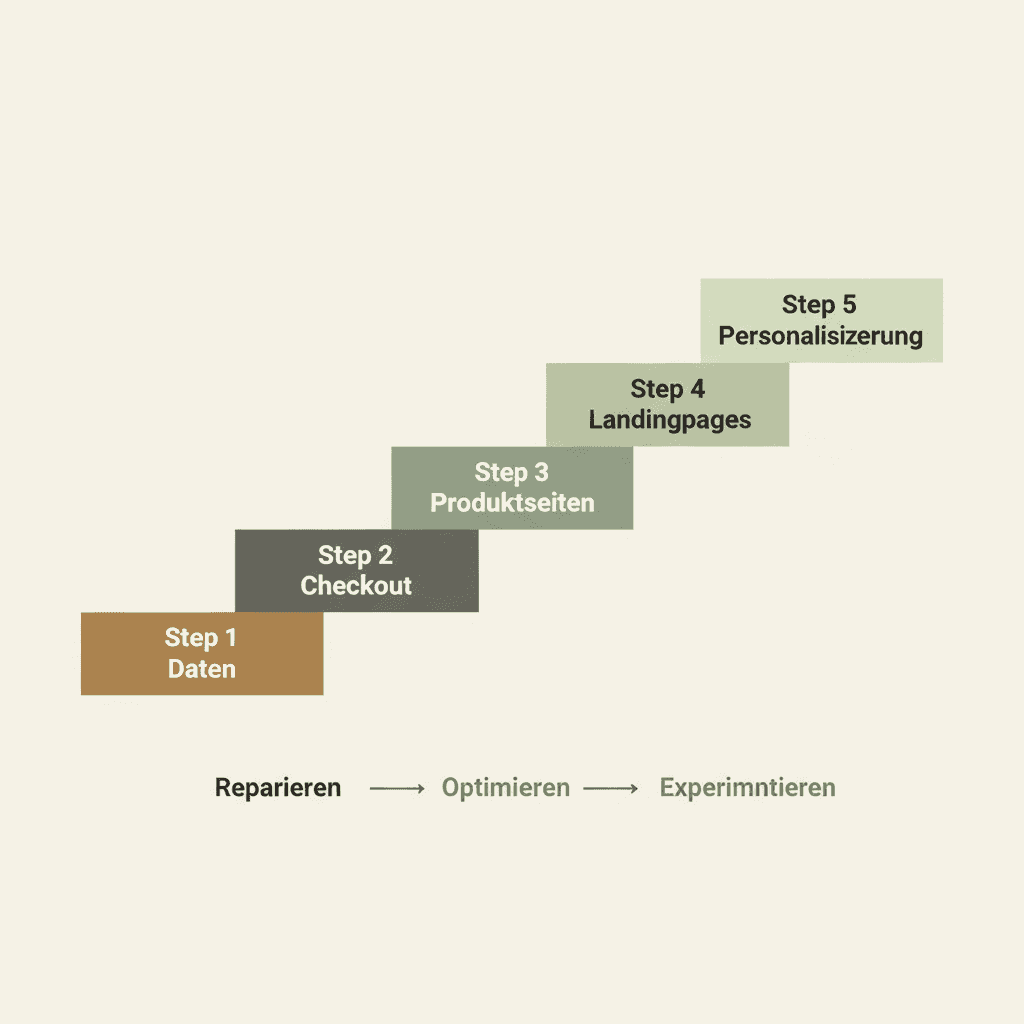5 CRO-Hebel in der richtigen Reihenfolge — von Datengrundlage bis Personalisierung