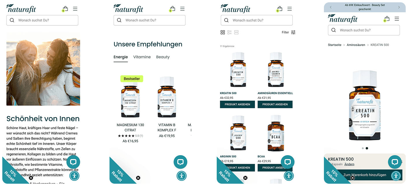 Naturafit Mobile Conversion-Optimierung